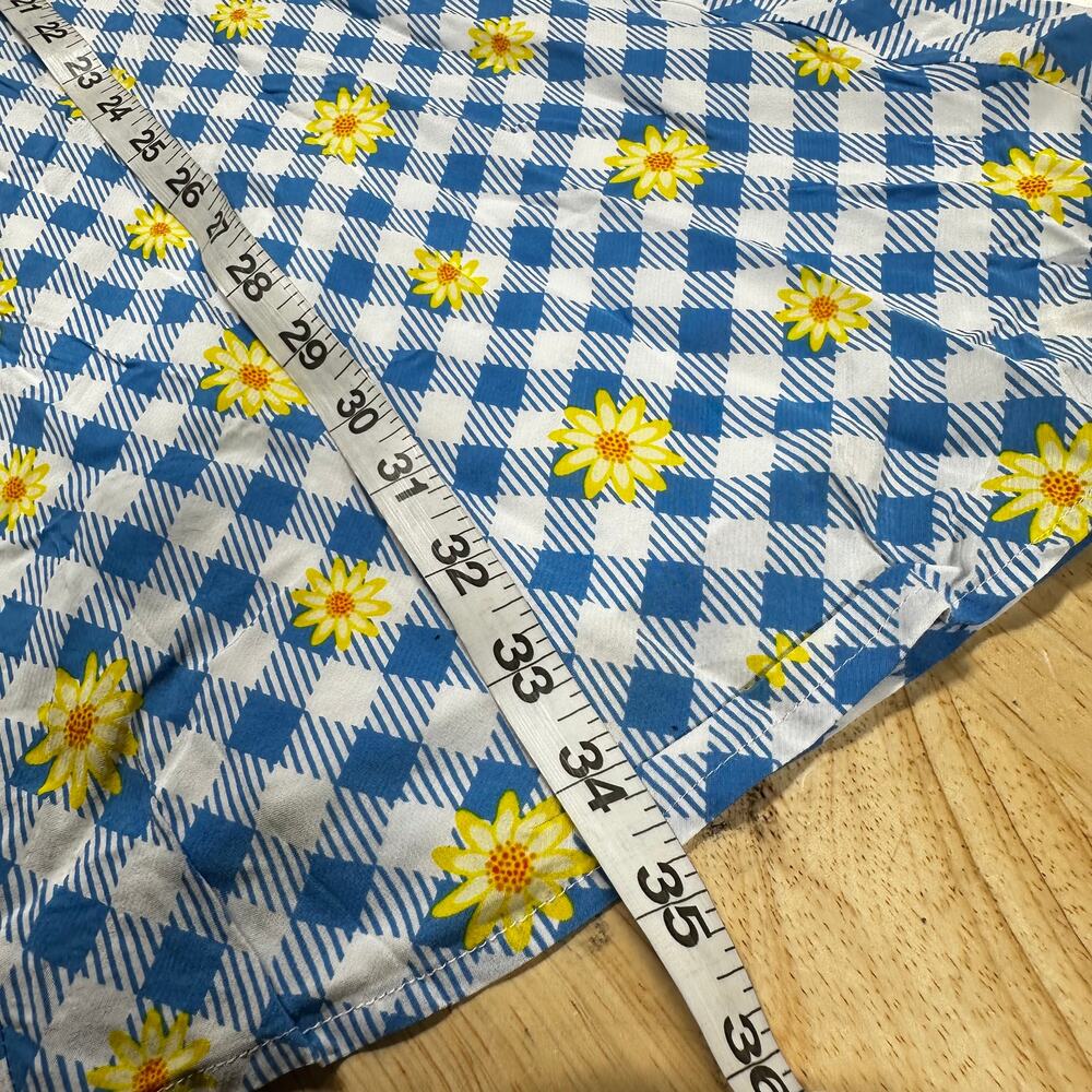 Staud NWT Milla Dress Gingham Daisy Plaid Blue White Floral Puff Sleeve Size 2 - Picture 10 of 10